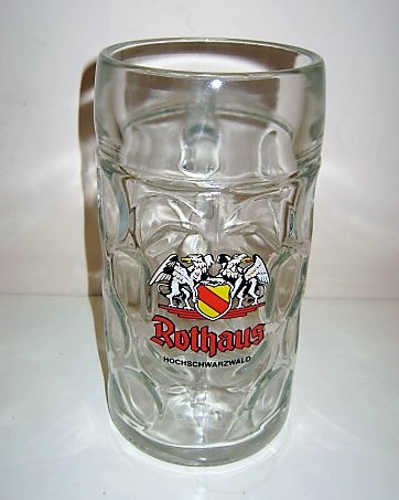 beer glass from the Badische Staatsbrauerei Rothaus brewery in Germany with the inscription 'Rothaus Hochschwarzwald'