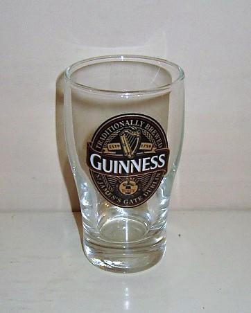 beer glass from the Guinness  brewery in Ireland with the inscription 'Guinness Traditionally Brewed Estd 1759 St James's Gate Dublin'