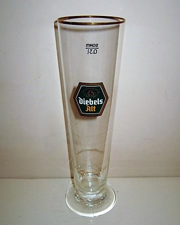 beer glass from the Diebels brewery in Germany with the inscription 'Diebles Alt'