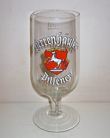 beer glass from the Herrenhauser brewery in Germany with the inscription 'Herrenhuser'
