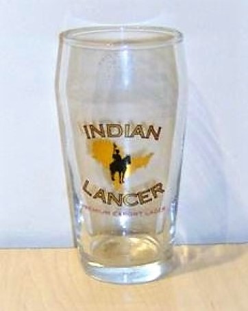 beer glass from the Alcatraz brewery in U.S.A. with the inscription 'Indian Lancer Premium Export Lager'