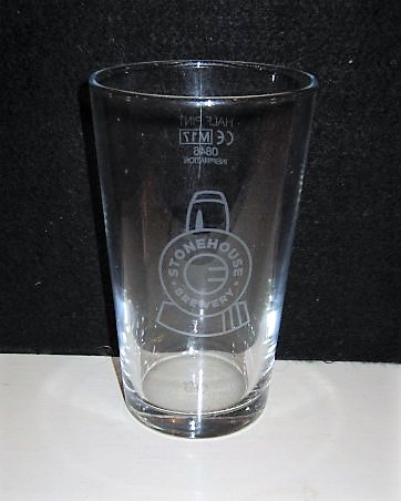 beer glass from the Stonehouse  brewery in England with the inscription 'Stonehouse Brewery'