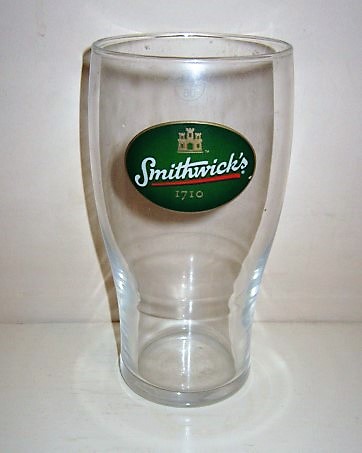 beer glass from the Smithwick brewery in Ireland with the inscription 'Smithwick's 1710'