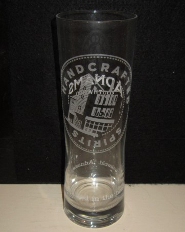 beer glass from the Adnams brewery in England with the inscription 'Hand Crafted Spirits, Andams Spirit, Crafted In The Heart Of Southwold'