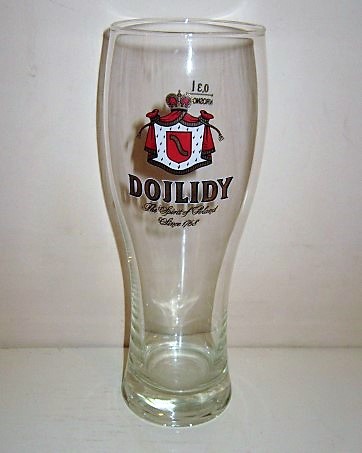 beer glass from the Piwowarska brewery in Poland with the inscription 'Dojlidy The Spirit Of Poland Since 1768'