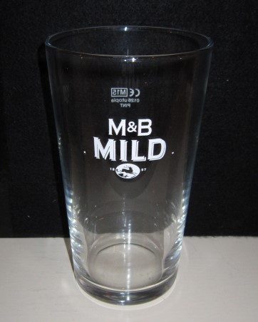 beer glass from the Mitchells & Butlers brewery in England with the inscription 'M&B Mild'