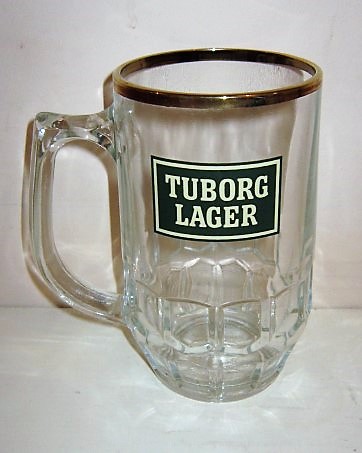 beer glass from the Tuborg brewery in Denmark with the inscription 'Tuborg Lager'