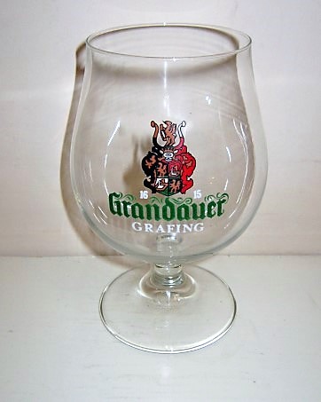 beer glass from the Grandauer brewery in Germany with the inscription 'Grandauer Grafing 1615'