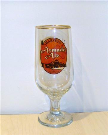 beer glass from the Harvey & Son brewery in England with the inscription 'Harveys Armada Ale'