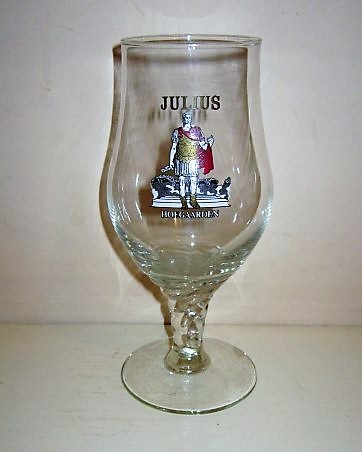 beer glass from the Hoegaarden  brewery in Belgium with the inscription 'Julius Hoegaarden'