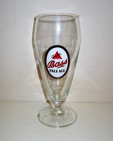 beer glass from the Bass  brewery in England with the inscription 'Bass Pale Ale'