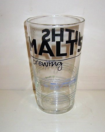 beer glass from the Caledonian  brewery in Scotland with the inscription 'Maltsmiths Brewing'