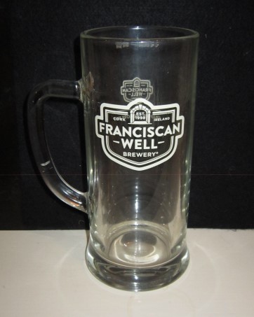 beer glass from the Franciscan Well brewery in Ireland with the inscription 'Franciscan Well Brewery Cork Ireland'