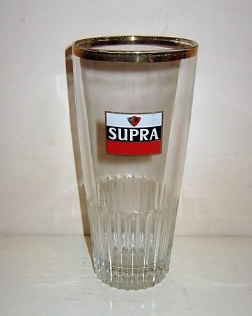 beer glass from the Supra  brewery in Belgium with the inscription 'Supra'