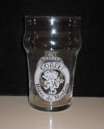 beer glass from the Coreff  brewery in France with the inscription 'Coreff Bier De Morlaix'