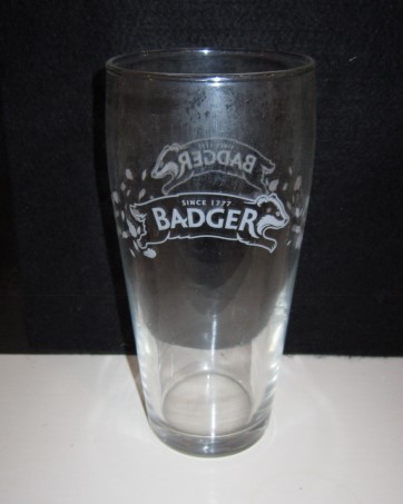 beer glass from the Hall & Woodhouse brewery in England with the inscription 'Badger'