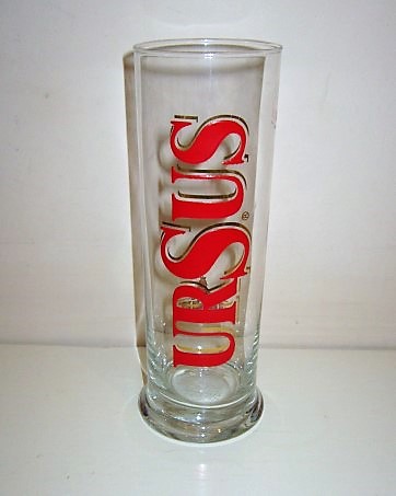 beer glass from the Ursus brewery in Romania with the inscription 'Ursus'