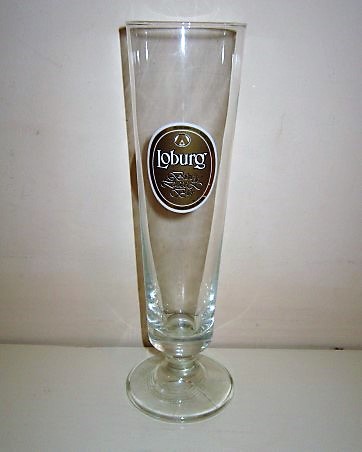 beer glass from the Stella Artois brewery in Belgium with the inscription 'Loburg'