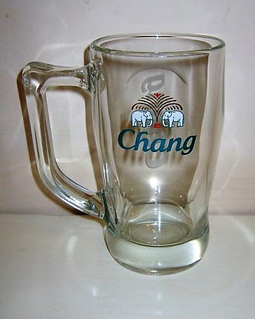 beer glass from the The Thai Beverage Public Company  brewery in Thailand with the inscription 'Chang Beer '