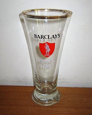 beer glass from the Barclay's, Perkins & Co Anchor Brewery brewery in England with the inscription 'Barclay's Pilsner Lager'