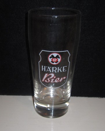 beer glass from the Harke brewery in Germany with the inscription 'Harke Bier'