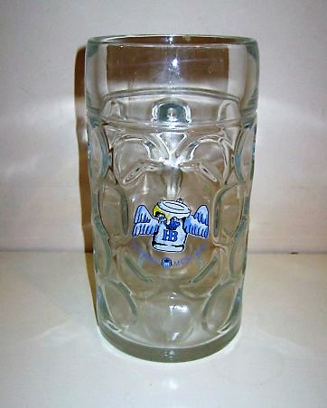 beer glass from the HB Munchen brewery in Germany with the inscription 'HB Hofbrau, HB Munchen'