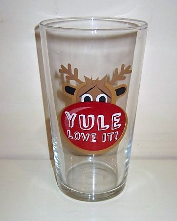 beer glass from the Thwaites brewery in England with the inscription 'Yule Love It'