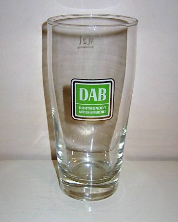 beer glass from the Dab brewery in Germany with the inscription 'Dab Dortmunder Actien Brawerei'