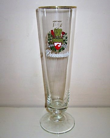 beer glass from the Dommelsch brewery in Netherlands with the inscription 'Anno 1744 Dominator'