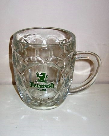 beer glass from the Devenish  brewery in England with the inscription 'Devernish Ales'
