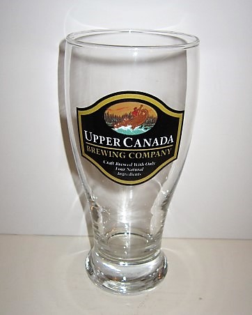 beer glass from the Upper Canada brewery in Canada with the inscription 'Upper Canada Brewing Companay Craft Brewed With Only Four Natural Ingredients'