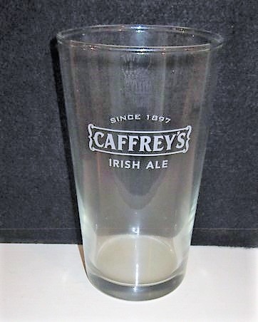 beer glass from the Caffrey's brewery in Northern Ireland with the inscription 'Since 1897 Cafferys Irish Ale'