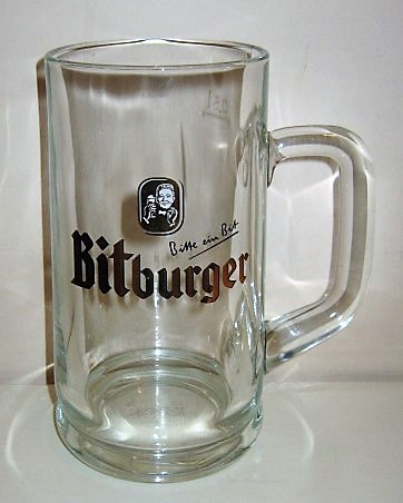 beer glass from the Bitburger brewery in Germany with the inscription 'Bitburger'