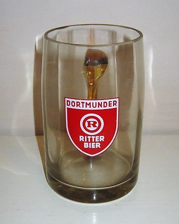 beer glass from the Dortmunder Ritter brewery in Germany with the inscription 'Dortmunder Ritter Bier'
