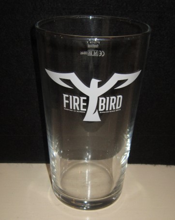beer glass from the Firebird  brewery in England with the inscription 'Firebird Nesting In Sussex Burning Since 2013'