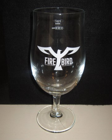 beer glass from the Firebird  brewery in England with the inscription 'Firebird Nesting In Sussex Burning Since 2014'