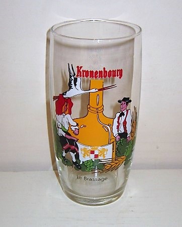 beer glass from the Kronenbourg brewery in France with the inscription 'Kronenbourg La Brassage'