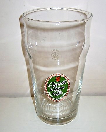 beer glass from the Ansells brewery in England with the inscription 'Ansells Aston Ale Brewed In Birmingham'