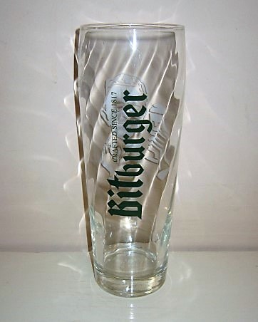 beer glass from the Bitburger brewery in Germany with the inscription 'Bitburger Crafted Since 1817'