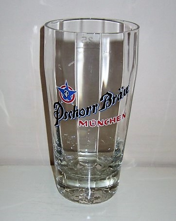 beer glass from the Hacker-Pschorr brewery in Germany with the inscription 'Pschorr Brau Munchen'