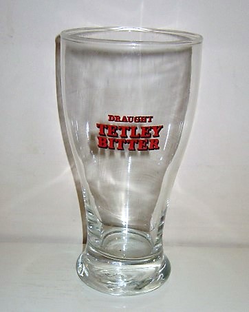 beer glass from the Tetley's brewery in England with the inscription 'Draught Tetley Bitter'