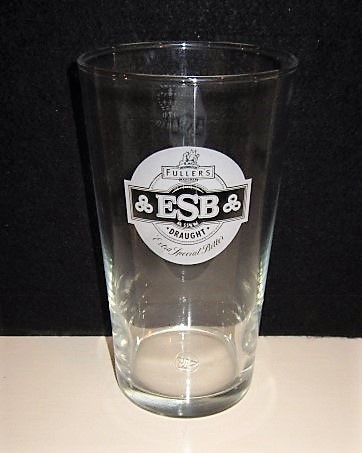 beer glass from the Fuller's brewery in England with the inscription 'Fuller's ESB Draught Extra Special Bitter'