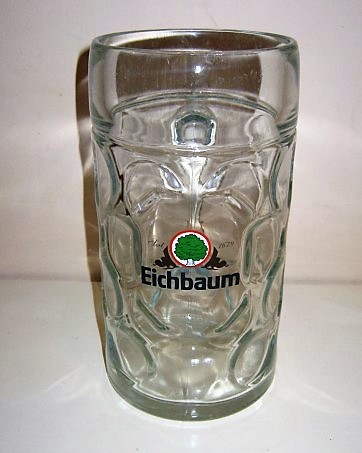 beer glass from the Eichbaum brewery in Germany with the inscription 'Siet 1679 Eichbaum'