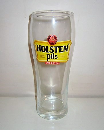 beer glass from the Holsten brewery in Germany with the inscription 'Holsten Pils Seit 1879 Imported'