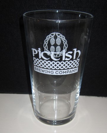 beer glass from the Pictish brewery in England with the inscription 'Pictish Brewing Company'