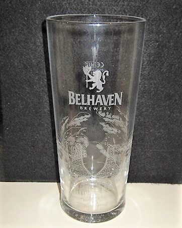 beer glass from the Belhaven brewery in Scotland with the inscription 'Belhaven Brewery'