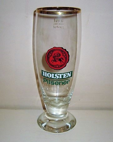 beer glass from the Holsten brewery in Germany with the inscription 'Holsten Pilsner'