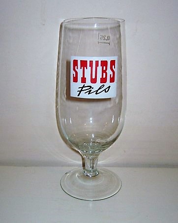 beer glass from the Stubs  brewery in Germany with the inscription 'Stubs Pils'