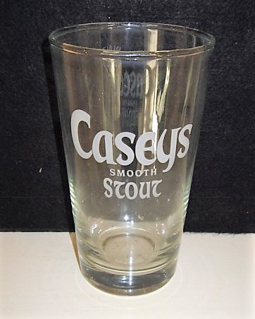 beer glass from the Shepherd Neame brewery in England with the inscription 'Caseys Smooth Stout'