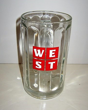 beer glass from the WEST  brewery in Scotland with the inscription 'WEST '